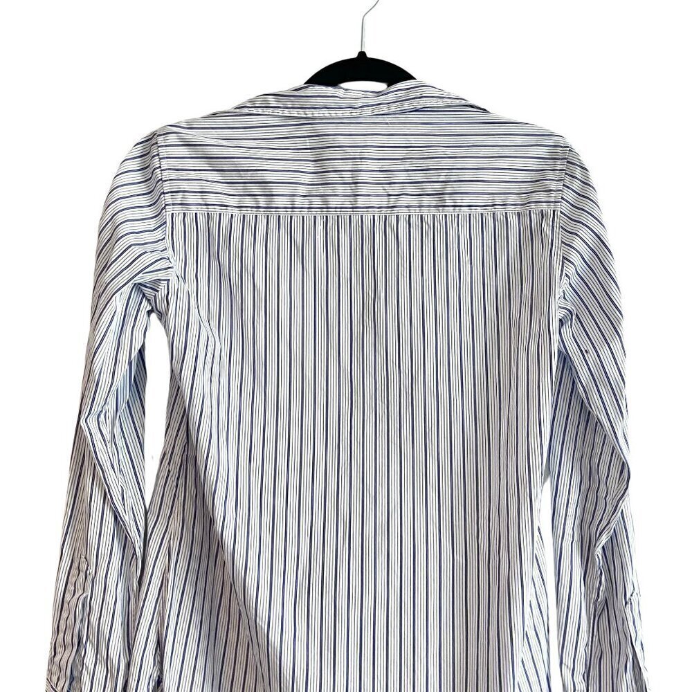 Frank & Eileen Grayson Navy Blue Stripe Cotton Button Down Shirt XS - Picture 9 of 11